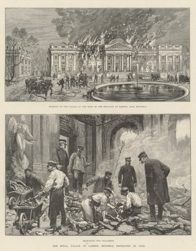 The Royal Palace of Laeken, Brussels, Destroyed by Fire by Amedee Forestier